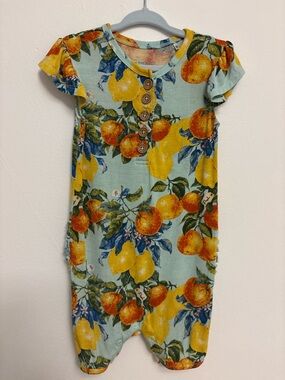 Posh Peanut Citrus Short Sleeve Romper